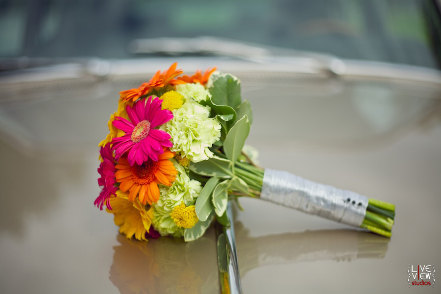 Flowers by Elizabeth provided beautiful gerbera daisies for the brides 