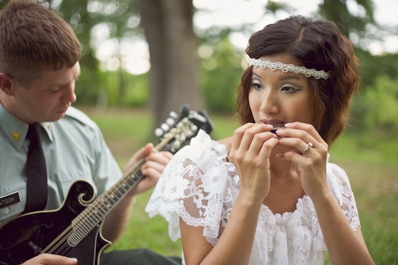 70s wedding theme bohemian bride couples who love music