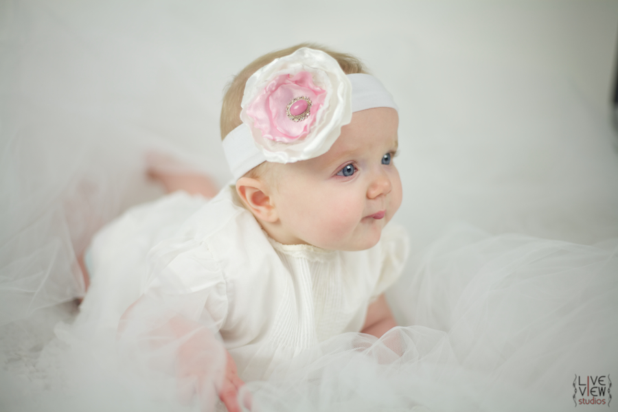 baby with pink headband, best raleigh baby photographer
