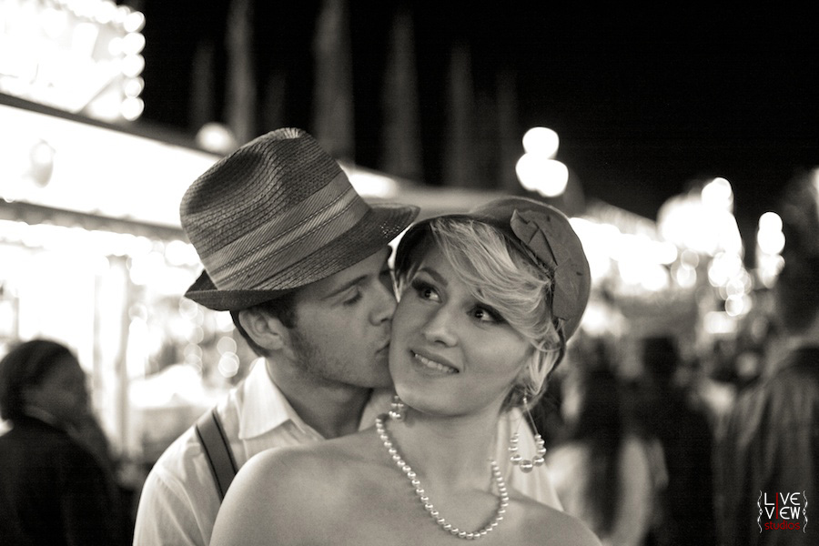 retro couple at the fair, best raleigh vintage photographer