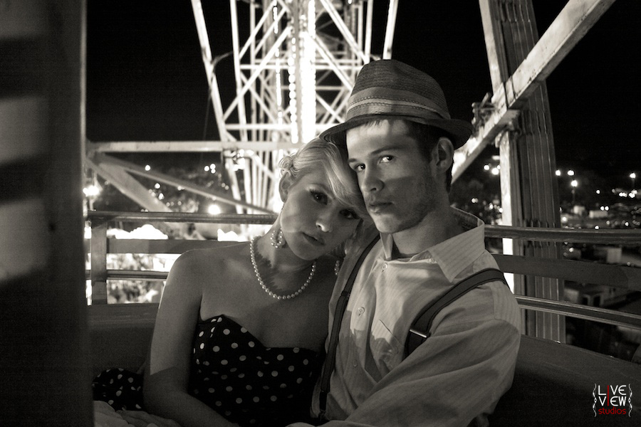 best raleigh engagement photos, ferris wheel at fair