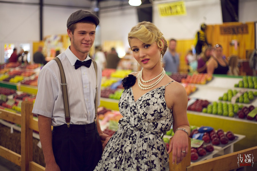 state fair fruit and vegetables, engagement photos at the fair