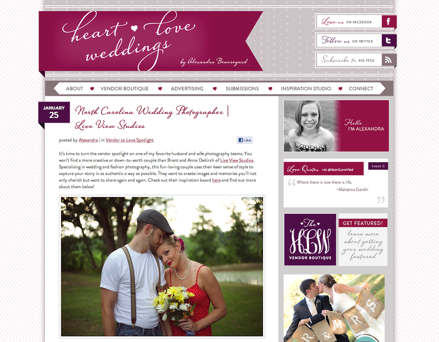 North Carolina Wedding Photographer | Live View Studios | Heart Love Weddings