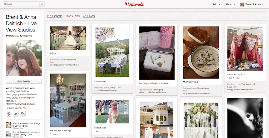pinterest for wedding planning