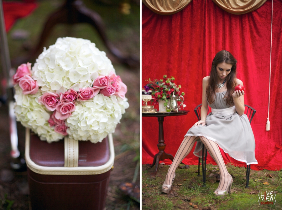 cream and blush pink fresh flower bridal bouquet from embellished blooms, circus inspired wedding photography inspiration