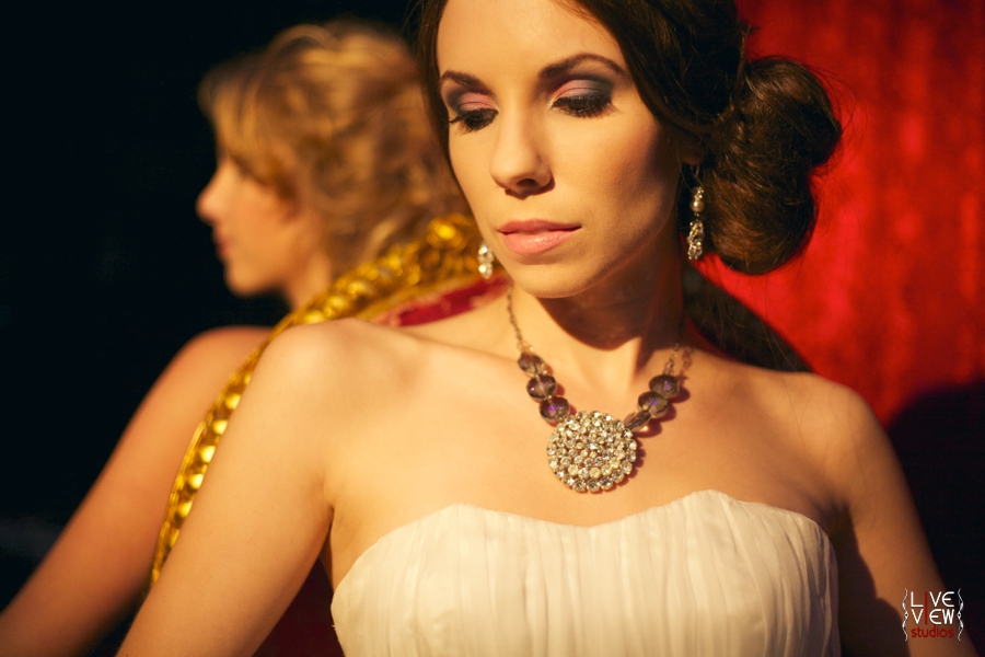 custom vintage jewelry lookbook, dramatic bridal makeup by michelle clark
