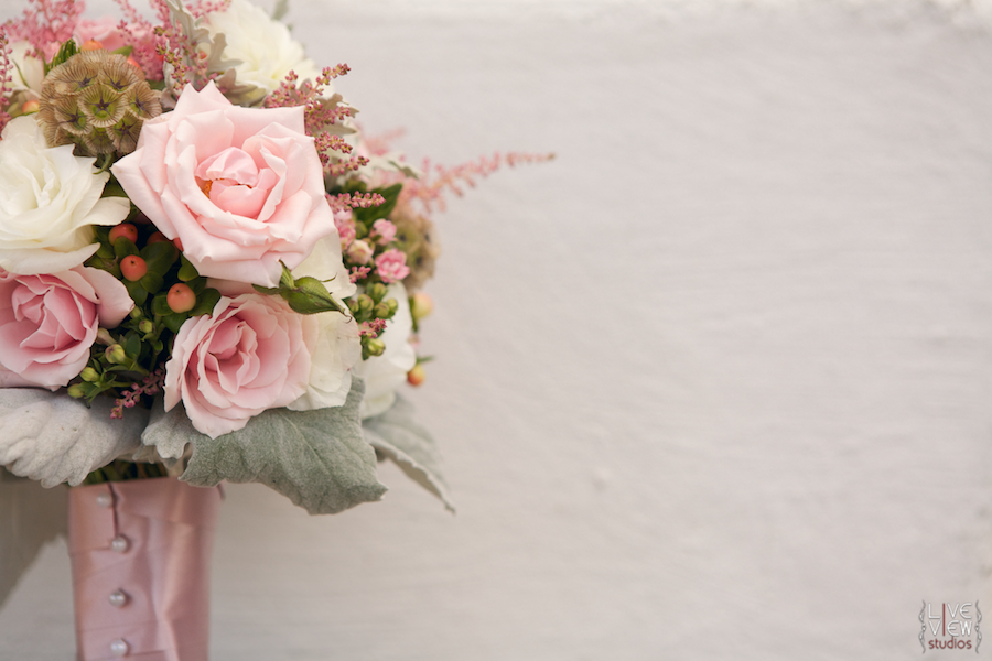 pink rose bridal bouquet