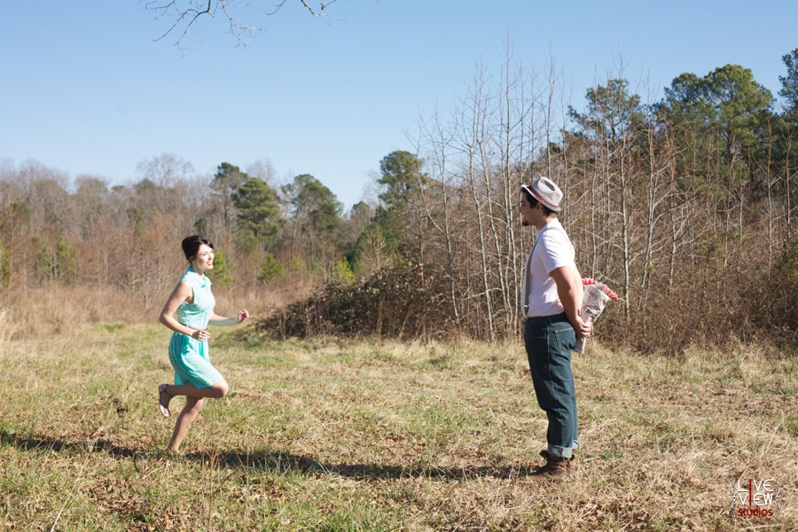 romantic valentine's day couple's photography, vintage inspired engagement photography 