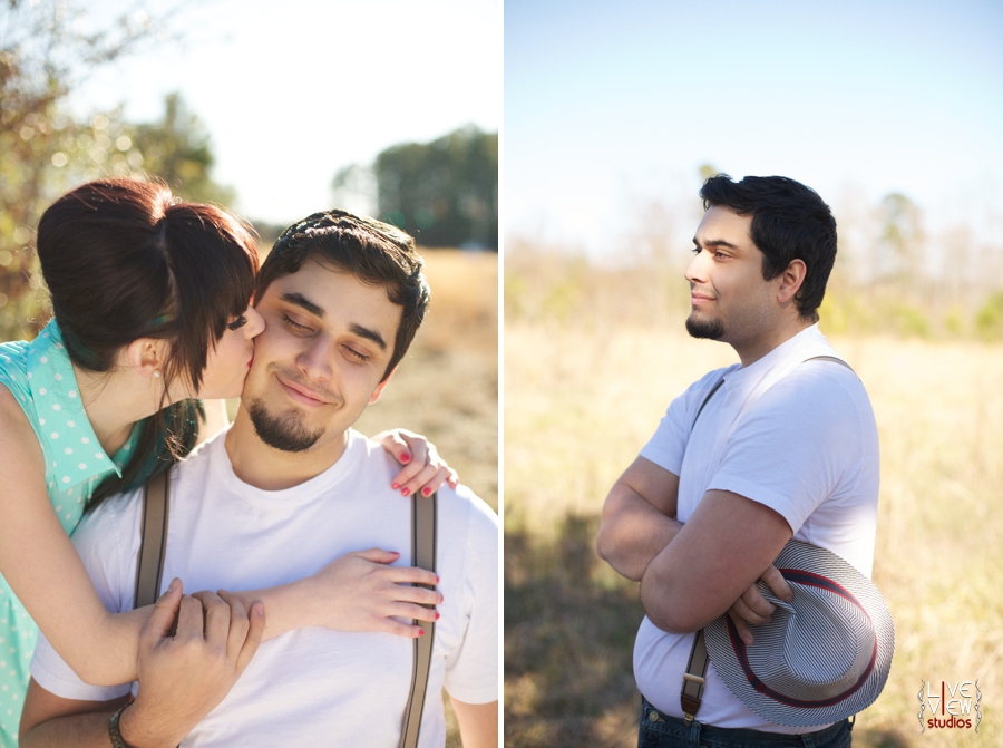 romantic retro themed engagement shoots, north carolina couple's photographers