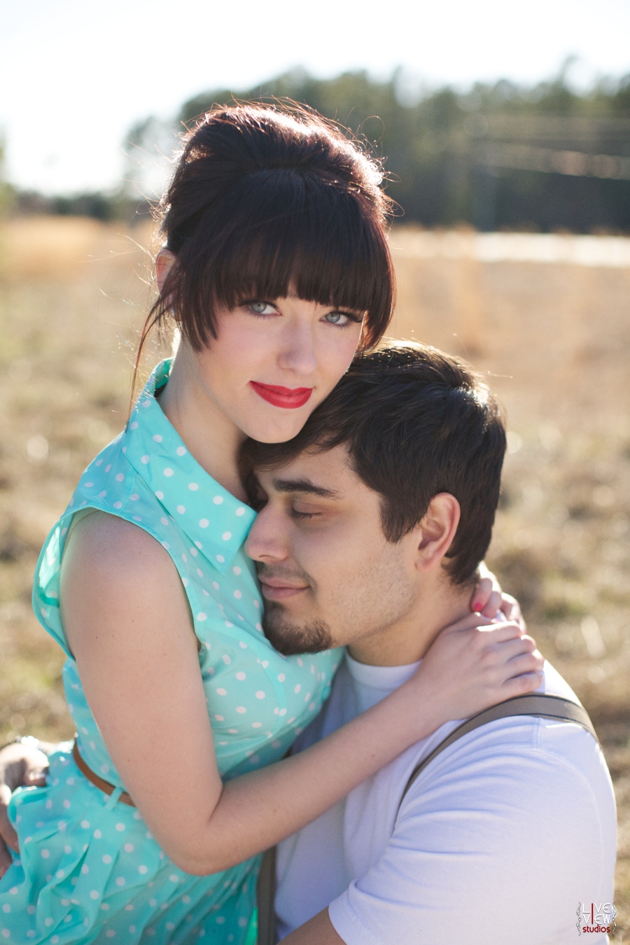 romantic retro themed couple's portrait photography