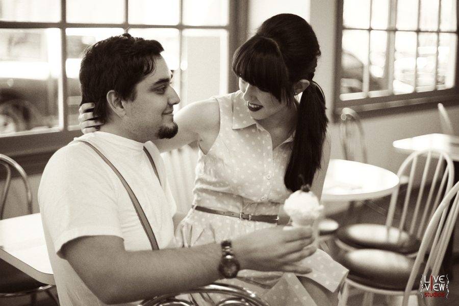 retro inspired engagement shoot, raleigh nc couple's photography