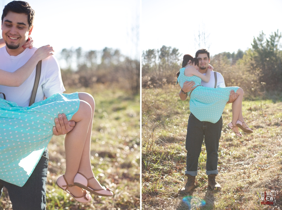 romantic southern retro engagement photography, raleigh nc couple's photographers