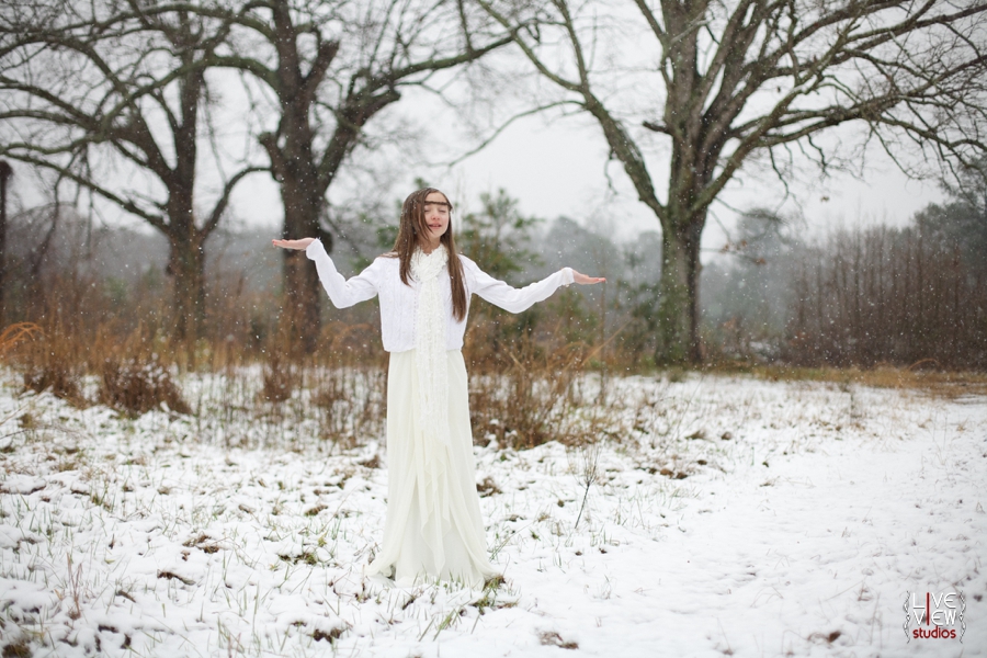 ethereal snow princess theme, children's outdoor winter portraits