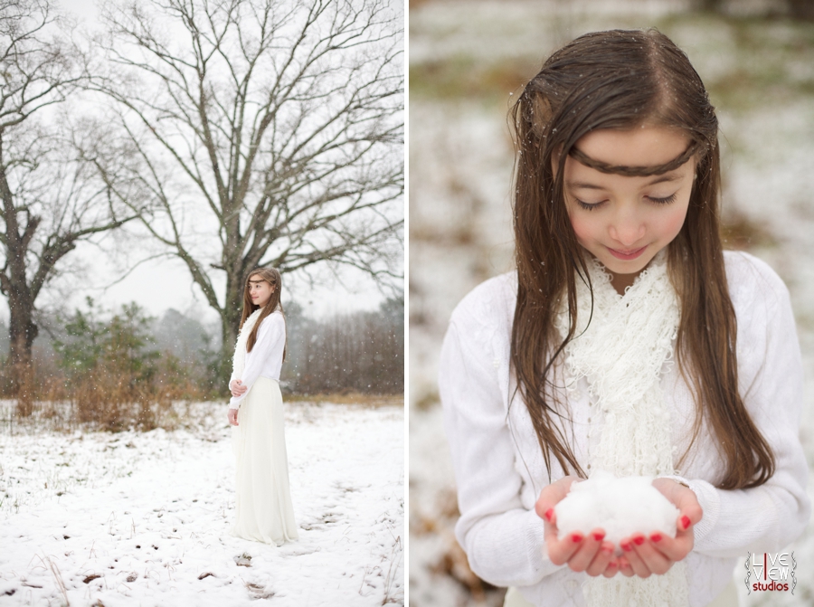 a young snow princess, ethereal children's portraits, raleigh nc family photographers