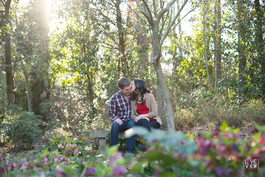 beautiful garden engagement photography, raleigh nc