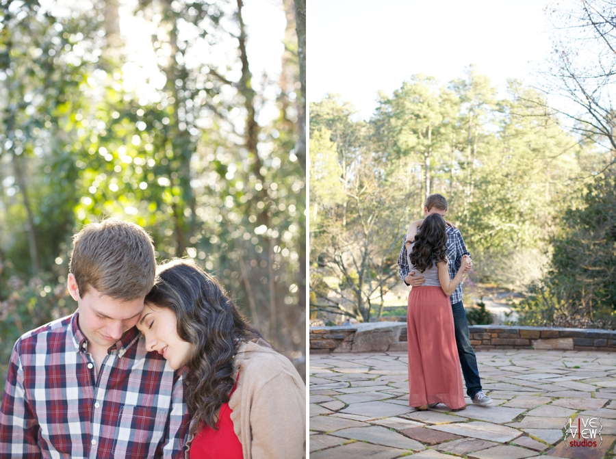 romantic engagement photography, young couple dancing at duke gardens in north carolina 