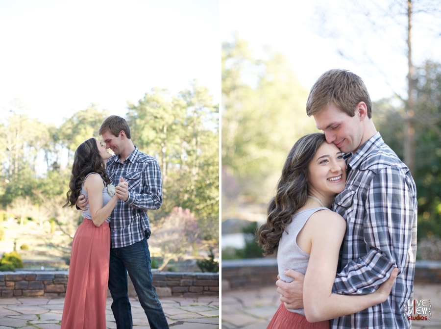 romantic garden engagement photography, southern couple's photographers, raleigh nc