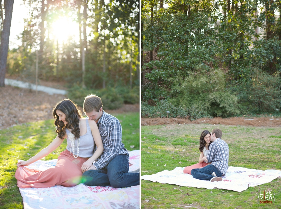 young couple photography, romantic spring engagement photos