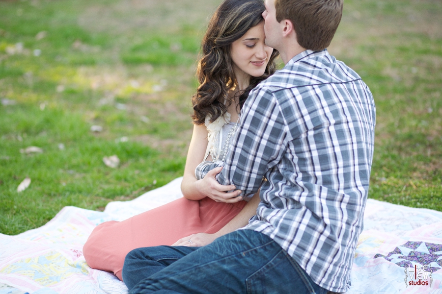romantic spring engagement photography, raleigh nc