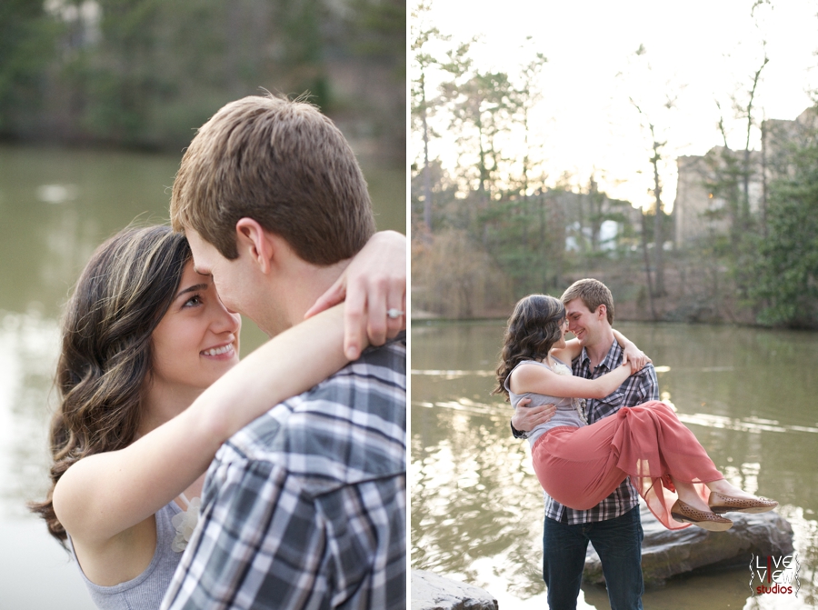southern engagement photographers, raleigh nc, romantic waterside engagement