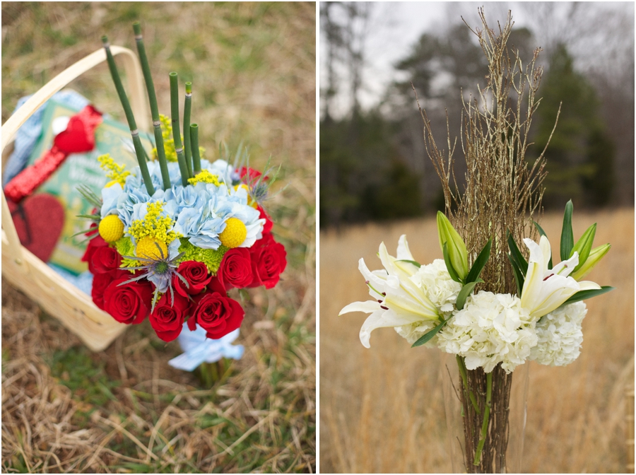 fresh red rose bridal bouquet, organic floral table centerpieces by viva l'event
