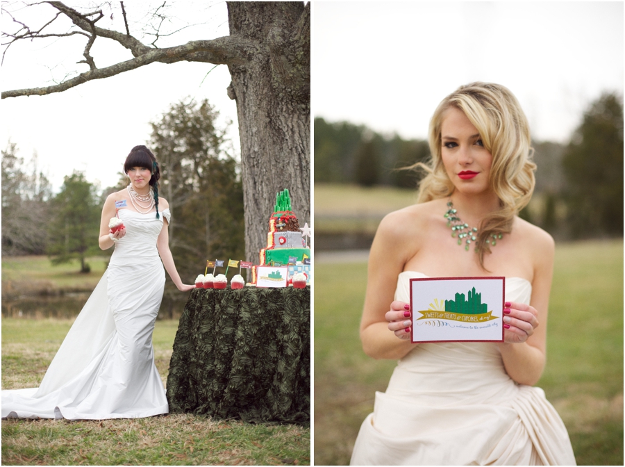 romona keveza couture wedding gowns, emerald city wedding theme