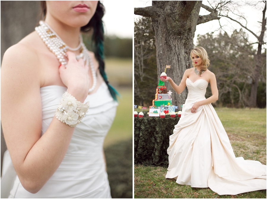 vintage statement bridal jewelry, bride with red lipstick