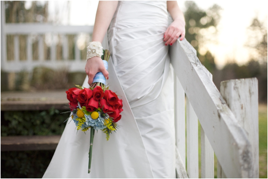 southern rustic wedding photography, fresh red rose bridal bouquet