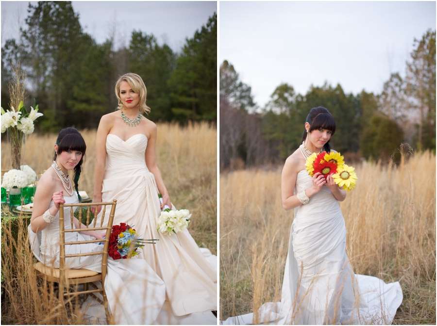 romona keveza couture wedding gowns, country bridal portraits
