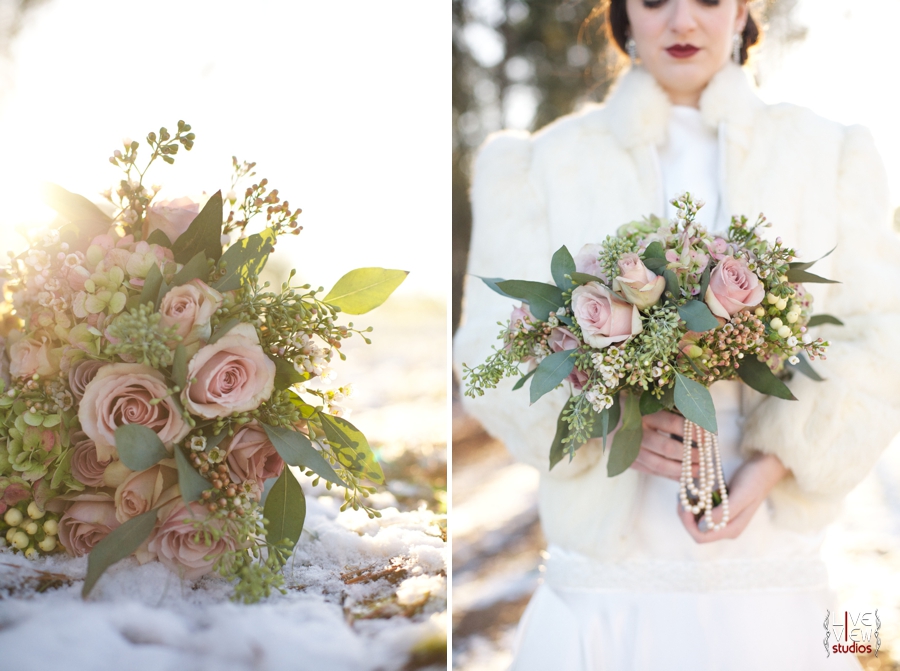 fresh blush pink rose bridal bouquet from embelished blooms, 1920s inspired wedding photography