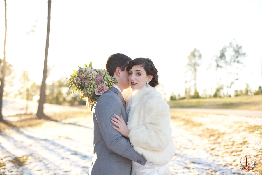 romantic winter wedding photography, 1920s inspired wedding