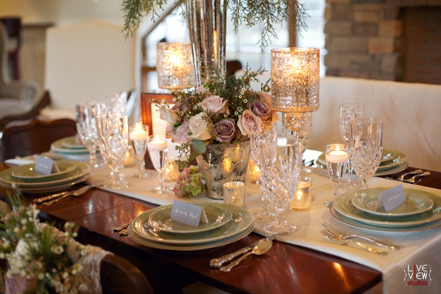 vintage inspired wedding photography, beautiful table settings at wedding reception