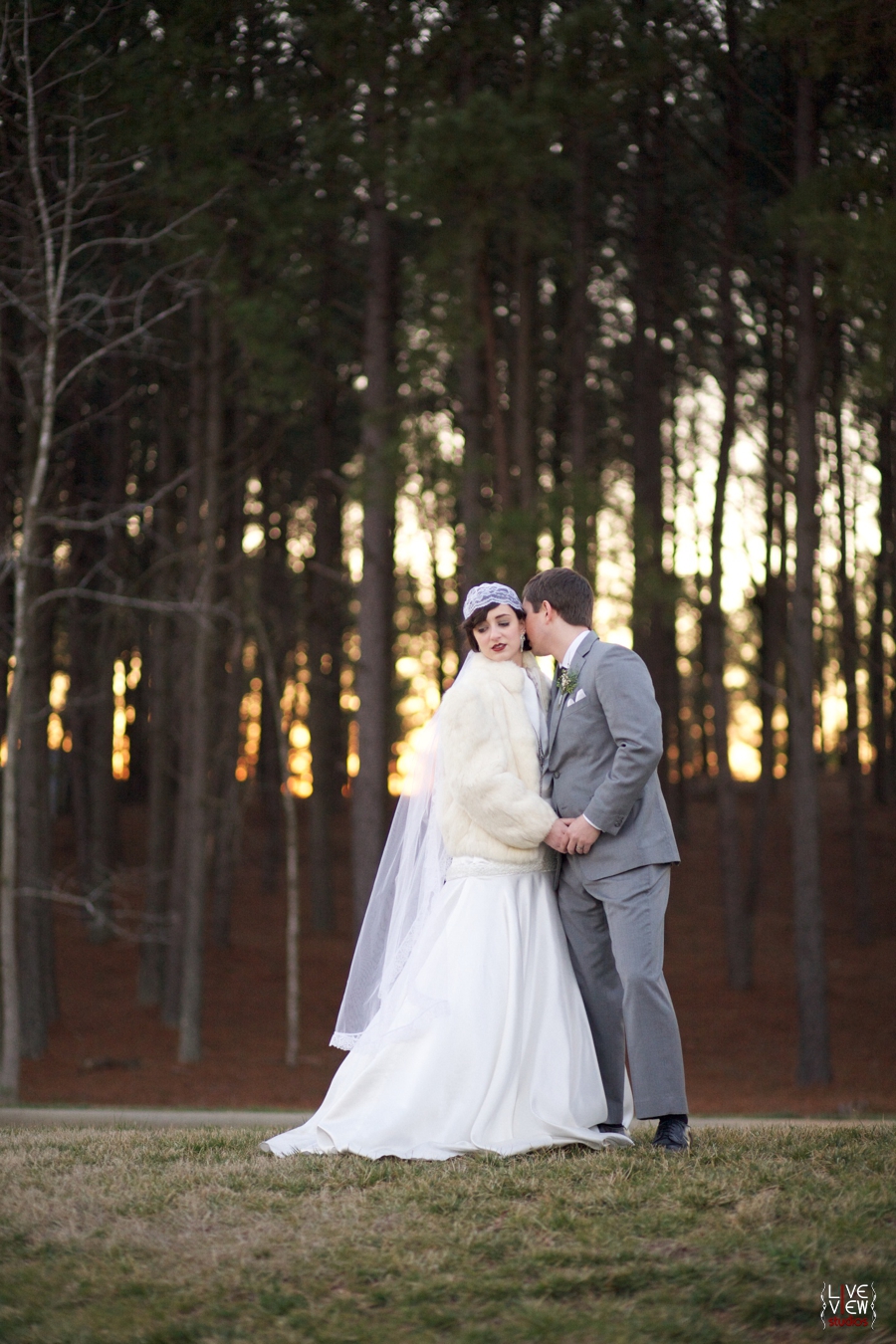 sunset wedding portraits, 1920s inspired wedding photography