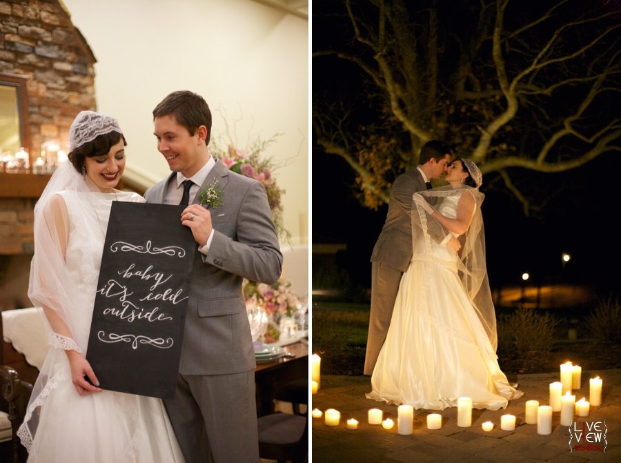 winter wedding inspiration, candlelit wedding portrait photography