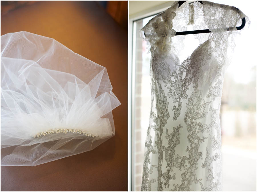 short bridal veil, intricate wedding dress from carolina bridal