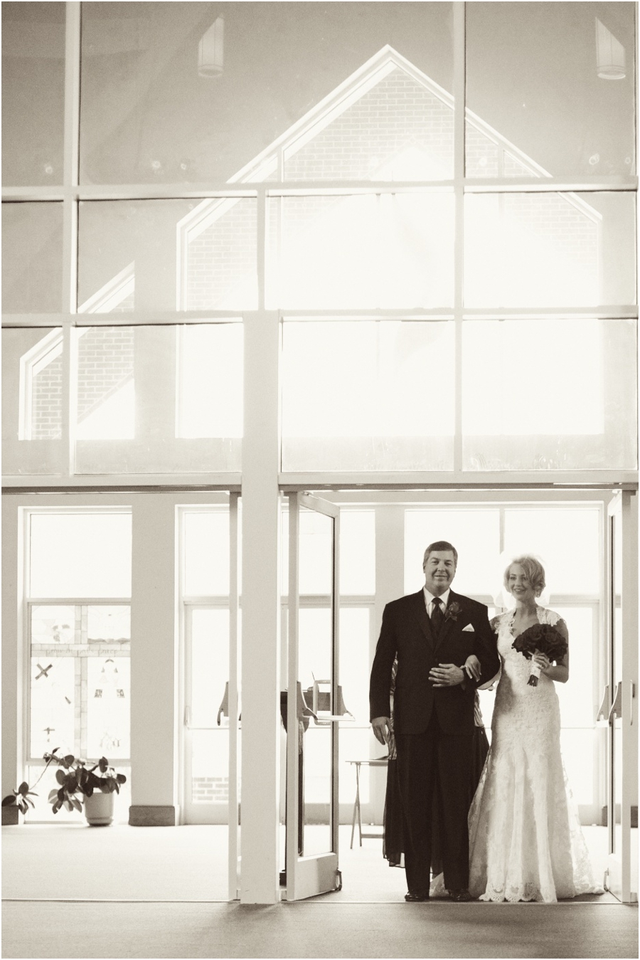 father walking bride down the aisle, fuquay varina wedding photography