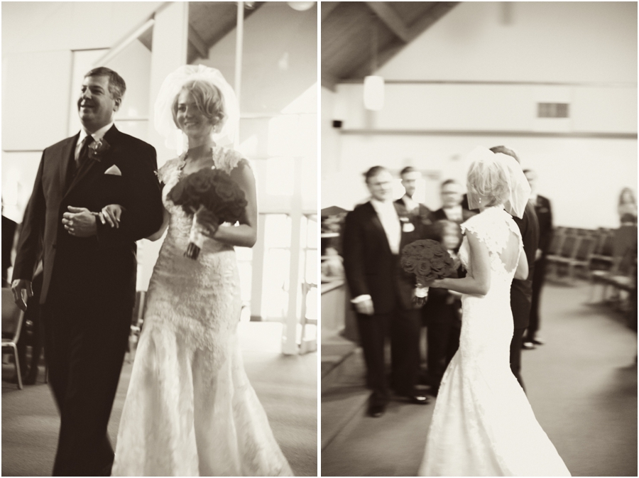 bride walking down the aisle, vintage wedding photography, fuquay varina
