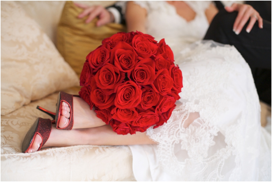 elegant red rose bridal bouquet, southern wedding photography 