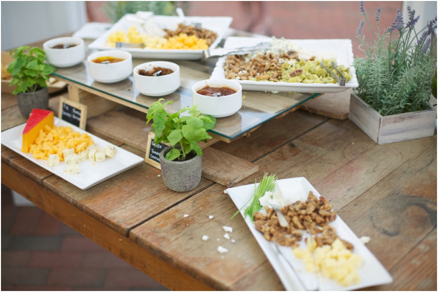 appetizers at high grove wedding reception