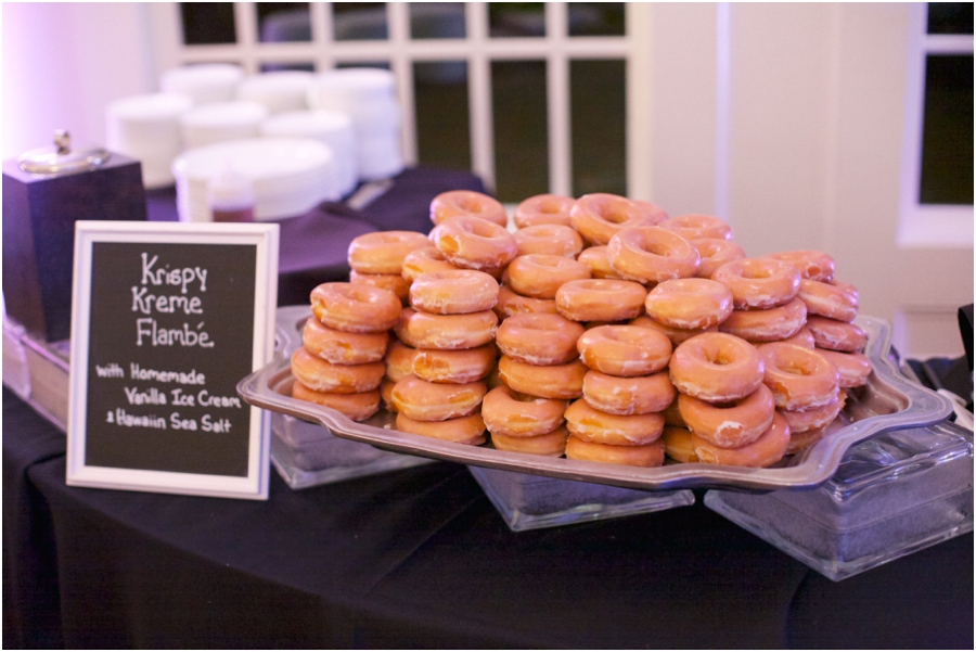 wedding reception ideas, krispy kreme flambé