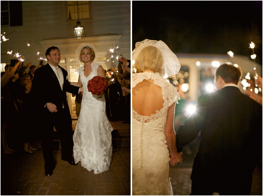southern wedding photography, sparkler sendoff 