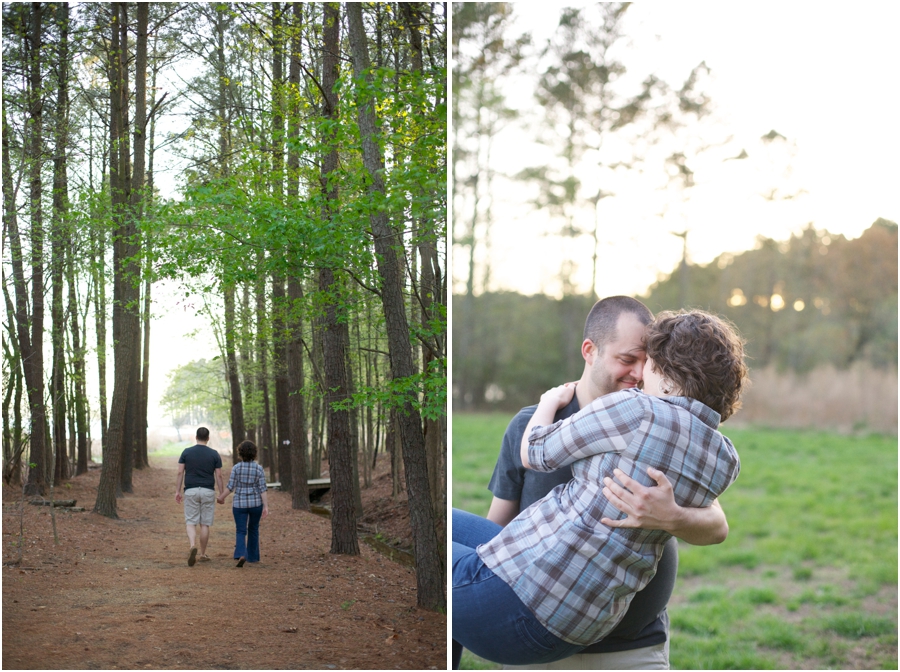 woodsy engagement photos, southern engagement photographers