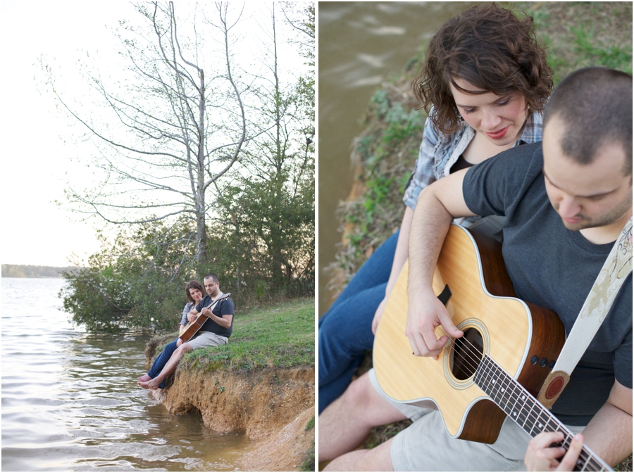 lakeside engagement photography, romantic engagement photos