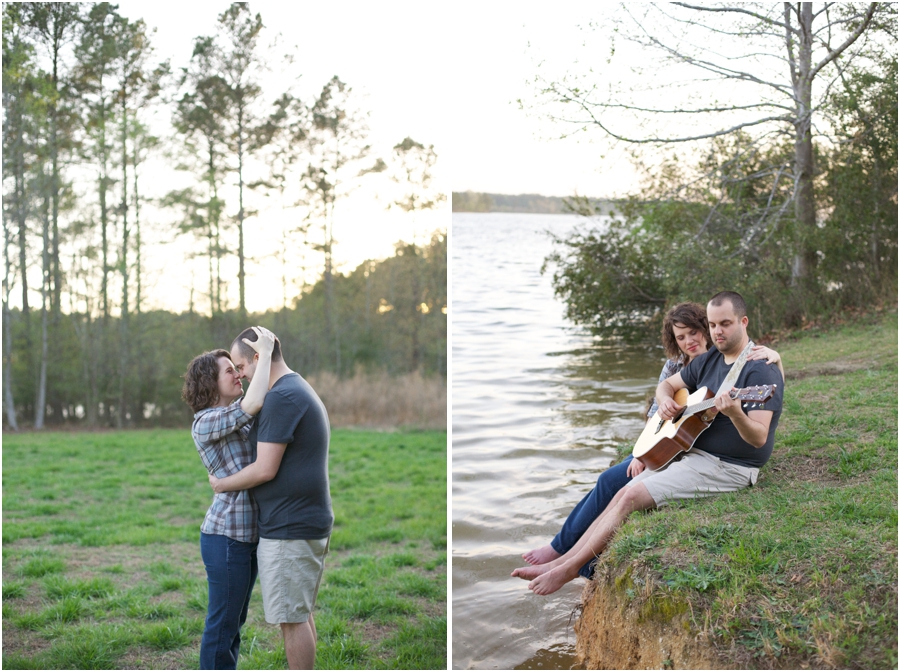 romantic outdoor engagement photos, lakeside engagement photography