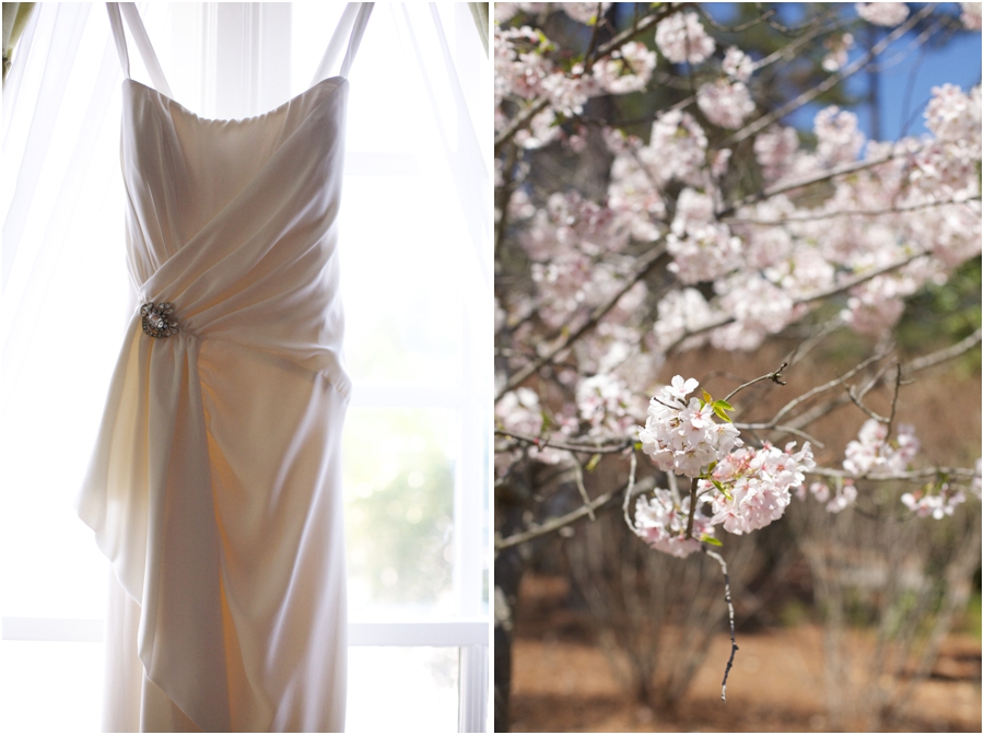 beautiful bridal gown from Unbridaled, cherry blossoms