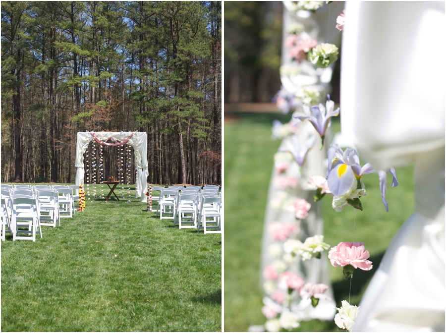 beautiful hand made Mandap at multicultural wedding, outdoor wedding photography