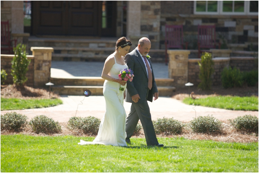 rustic wedding photography, father walking bride down the aisle 