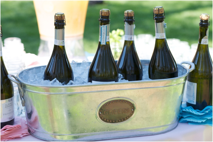 drinks at backyard wedding reception 