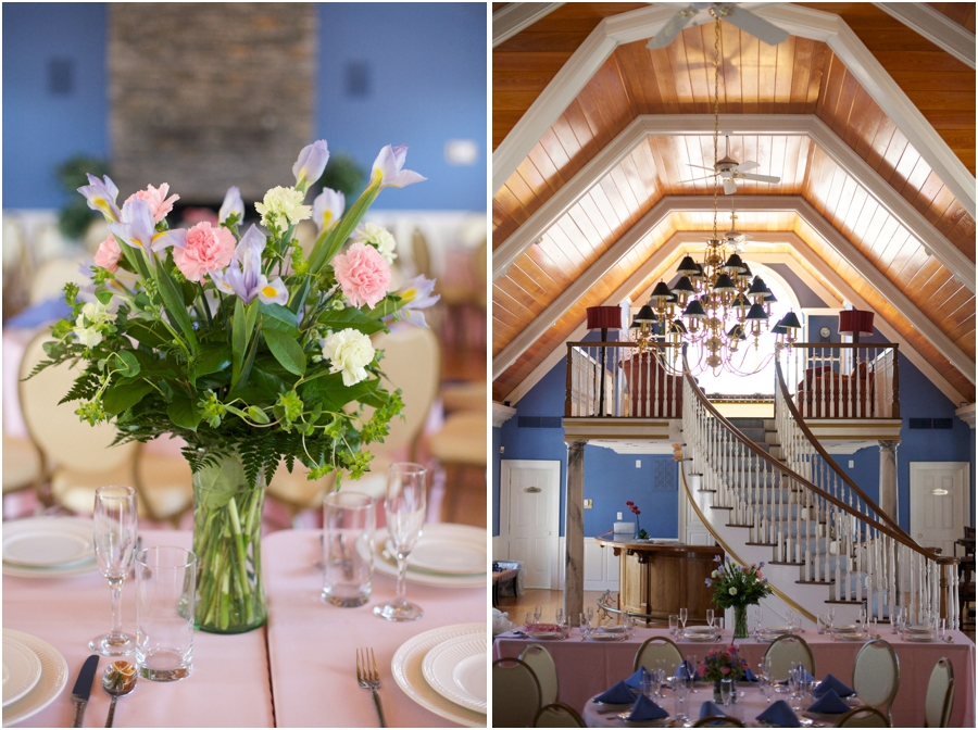 fresh floral centerpiece at wedding reception, elegant southern receptions