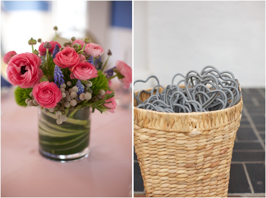 fresh floral centerpieces, heart-shaped sparklers as wedding favors